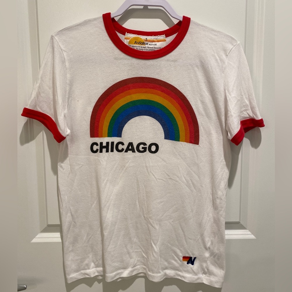 Aviator Nation Chicago Rainbow T-Shirt